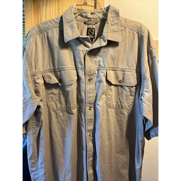 NOBLE Outfitters Canvas Weathered Work Shirt Mens Sz XLT Short Sleeve Button Up - Picture 7 of 10